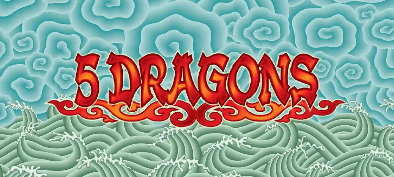 5 Dragons slot logo with Asian theme and golden dragon design