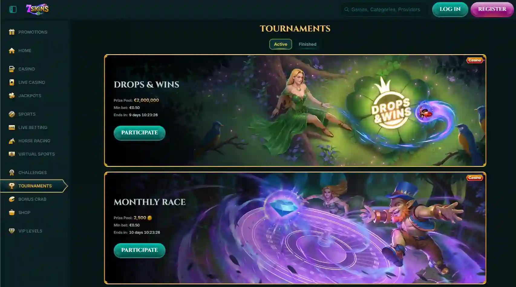 7Signs Casino welcome bonus with 100 percent match and 200 free spins