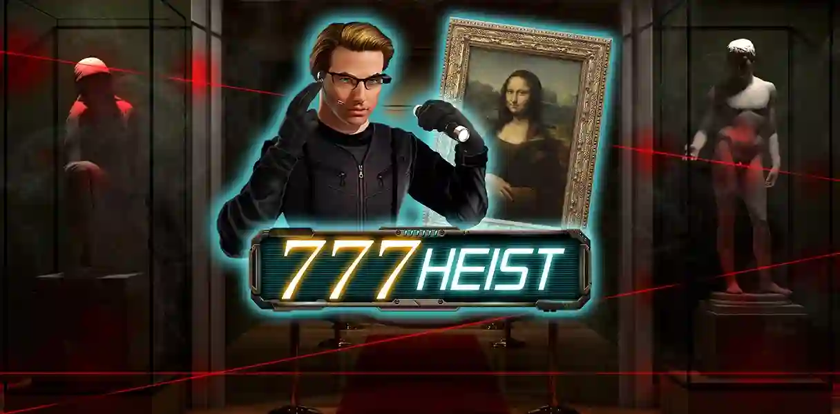 777 Heist slot logo with robbery theme and classic sevens design
