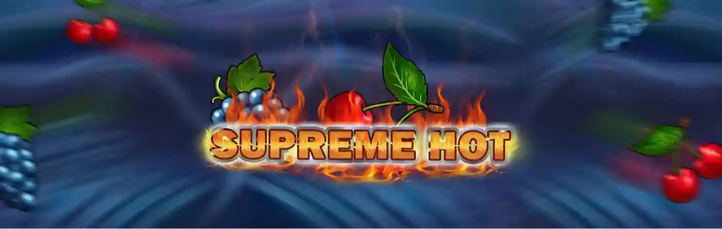 Super Hot Fruits slot logo with classic fruit machine and fiery design