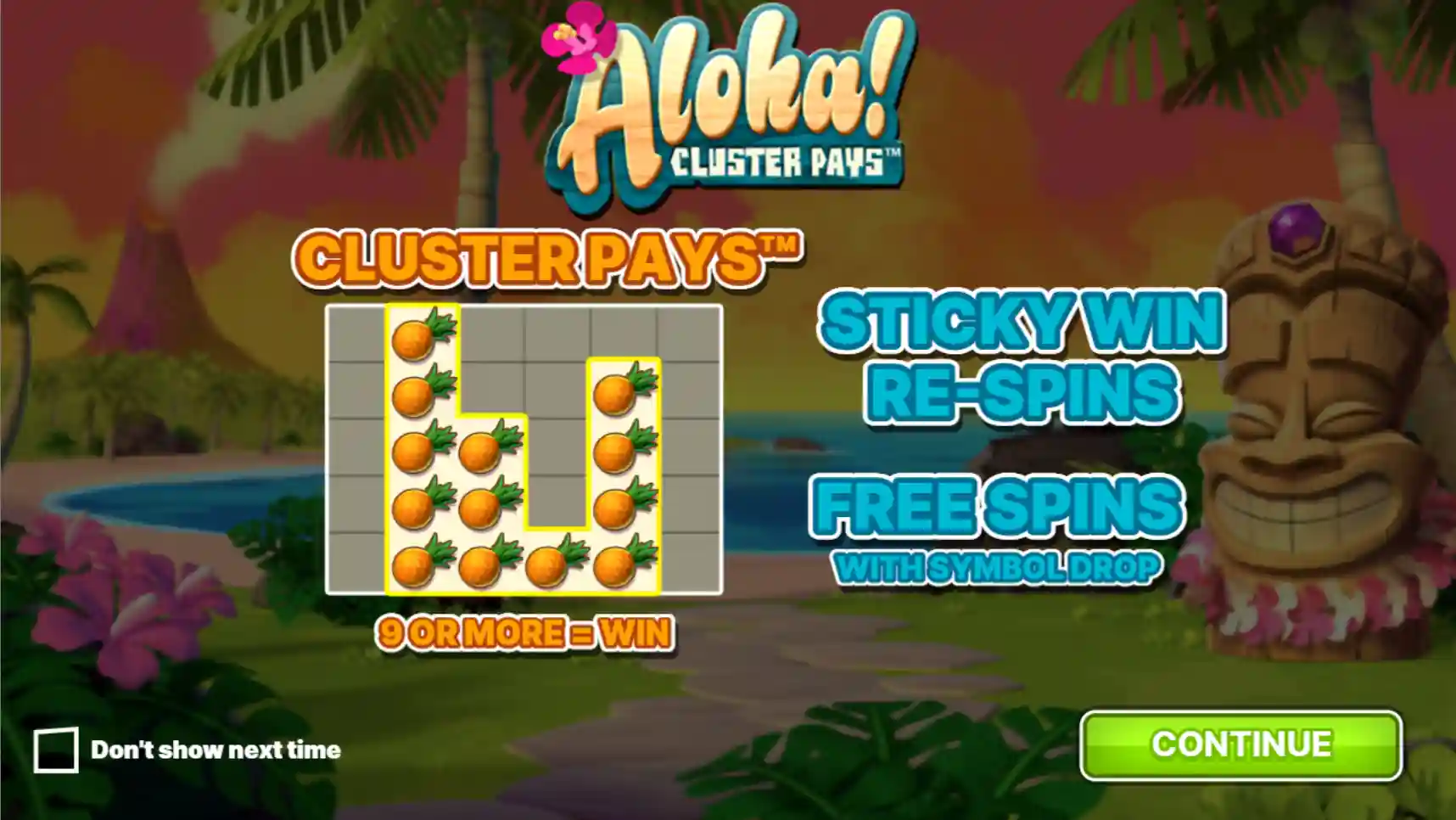 Aloha Cluster pokies for Aussie players with cluster pays and fruit symbols