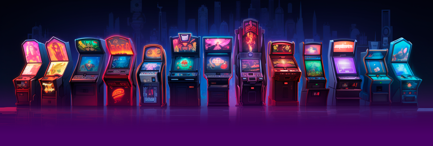gaming machines in row