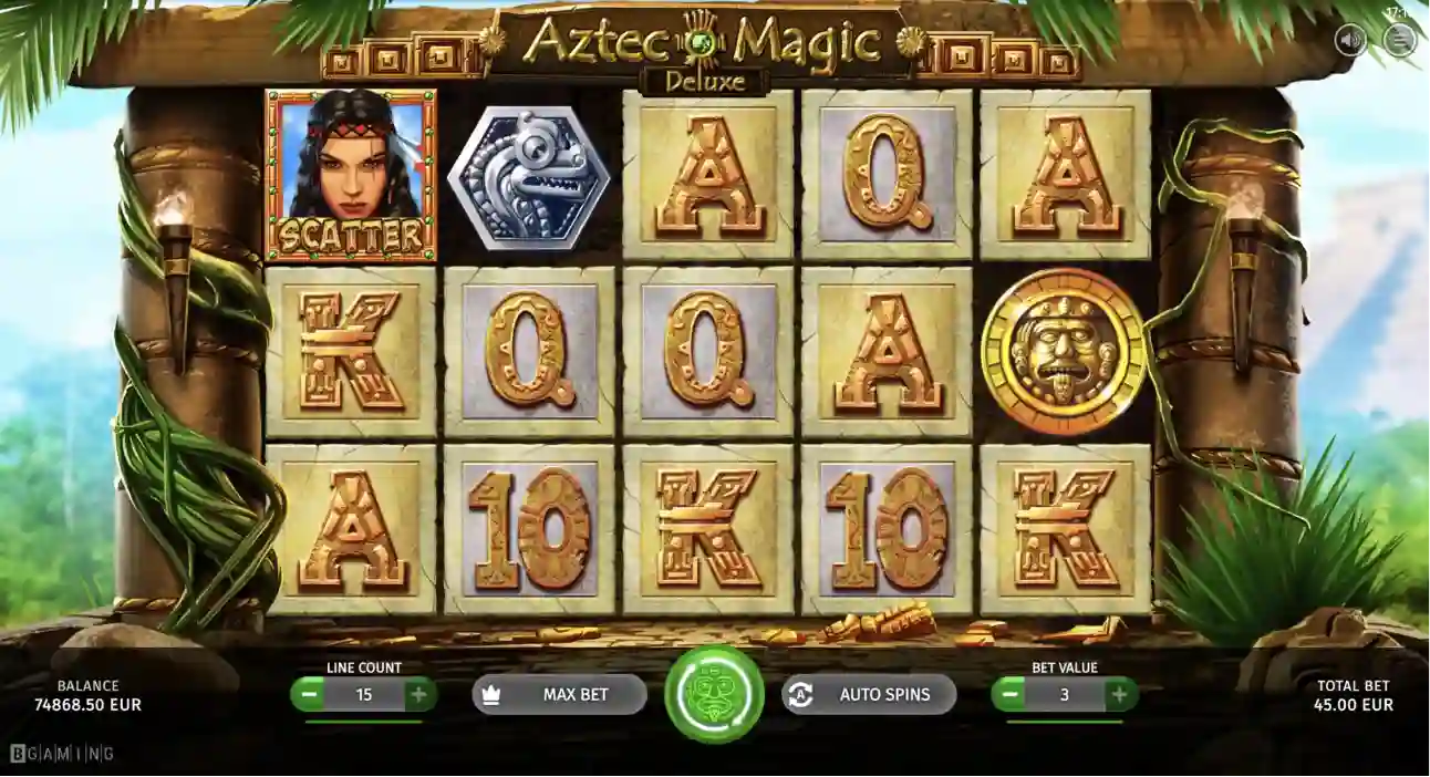 Aztec Magic Deluxe pokies for Aussie players with Aztec symbols and reels