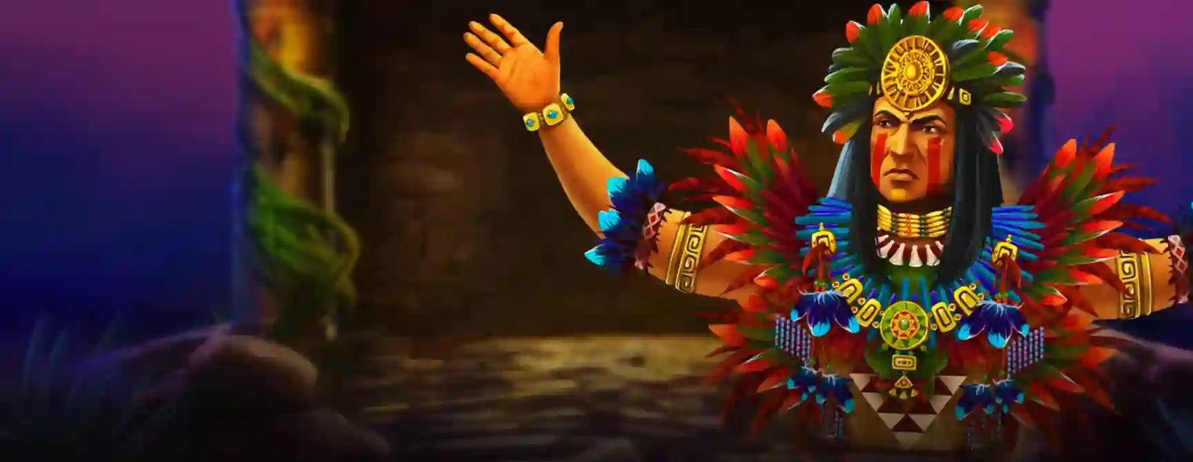Aztec Magic Deluxe slot logo with ancient Aztec theme and golden mask