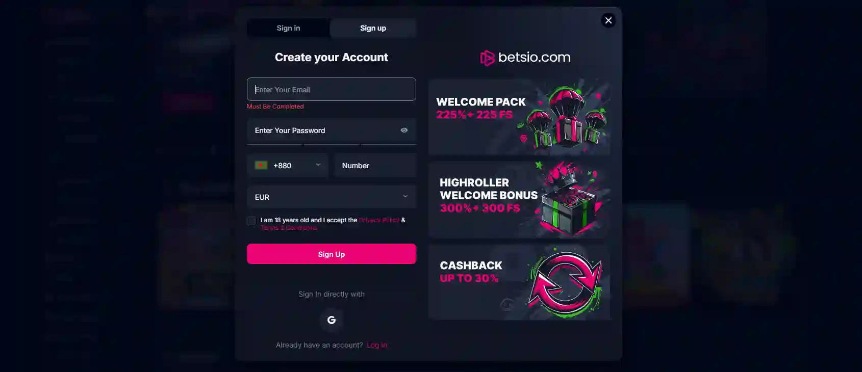 Betsio Casino Australia site with pokies bonuses and crypto gaming options
