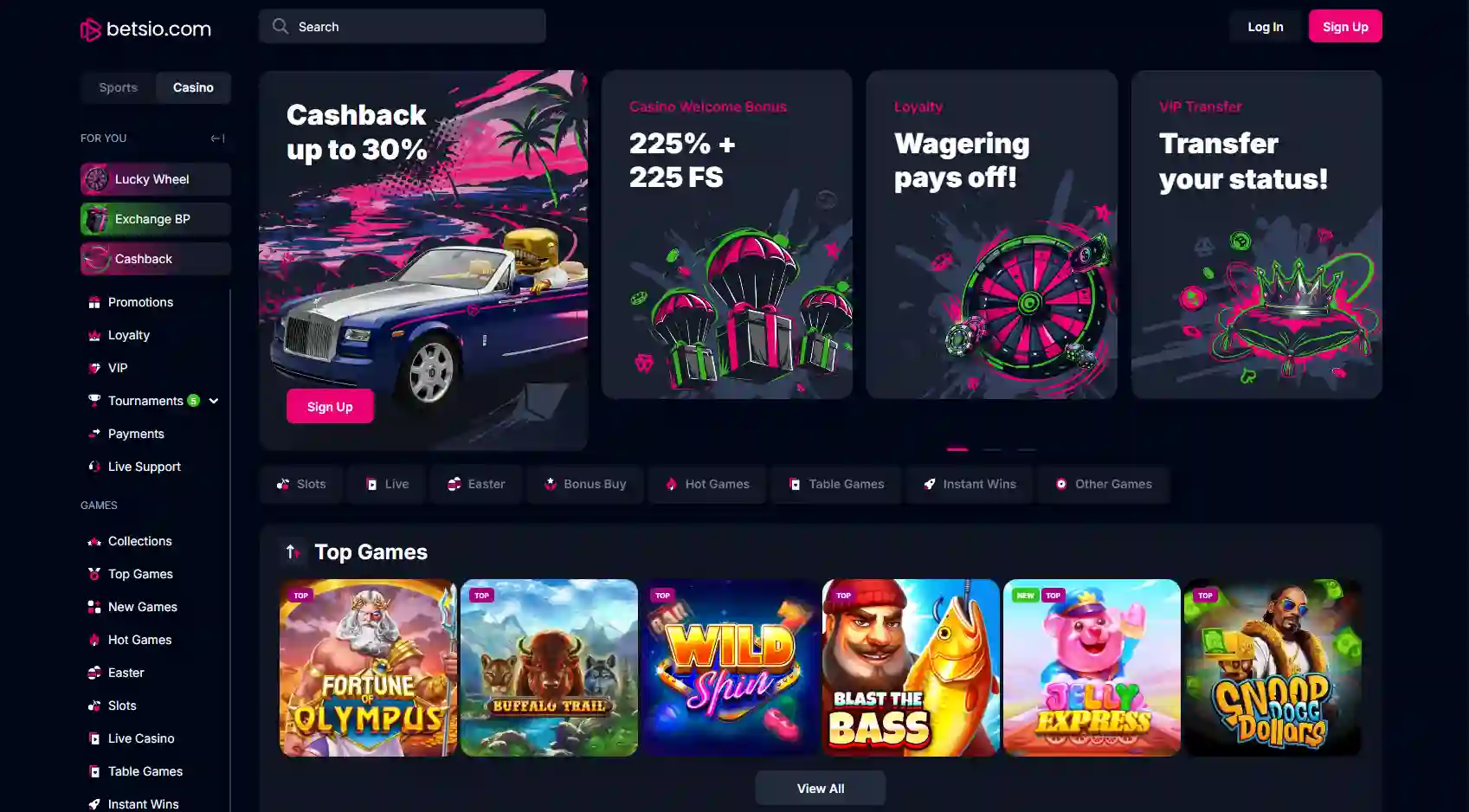 Betsio Casino logo with modern crypto casino branding and gaming identity