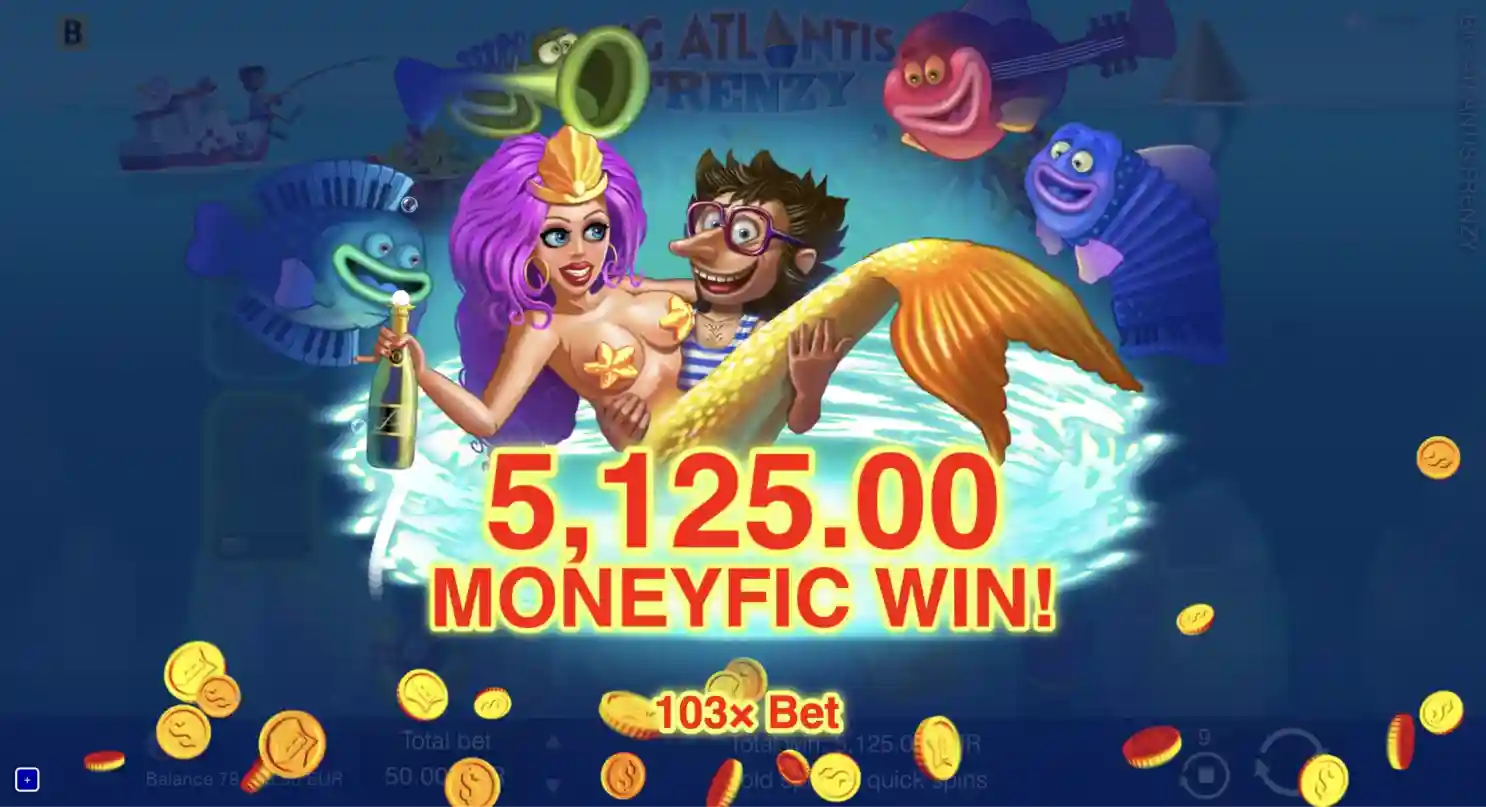 Big Atlantis Frenzy pokies for Aussie players with sea symbols and reels