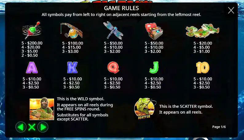 Symbols pay form big bass bonanza