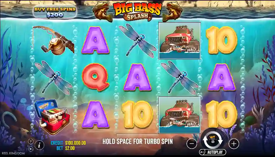 Big Bass Splash pokies for Aussie players with fishing symbols and reels