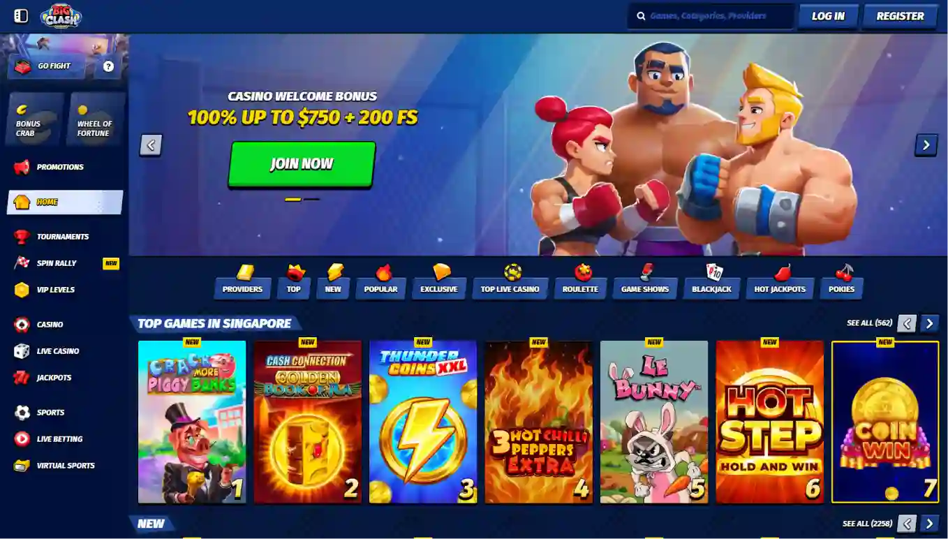 Big Clash slot logo with bold design and action themed graphics