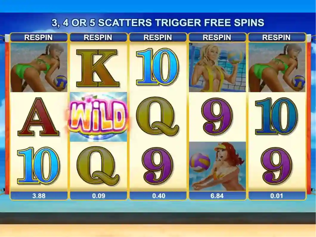 Bikini Party slot reels with bikini girls cocktails and tropical symbols