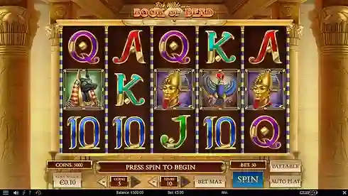 Book of Dead slot logo with Rich Wilde explorer and ancient Egypt theme