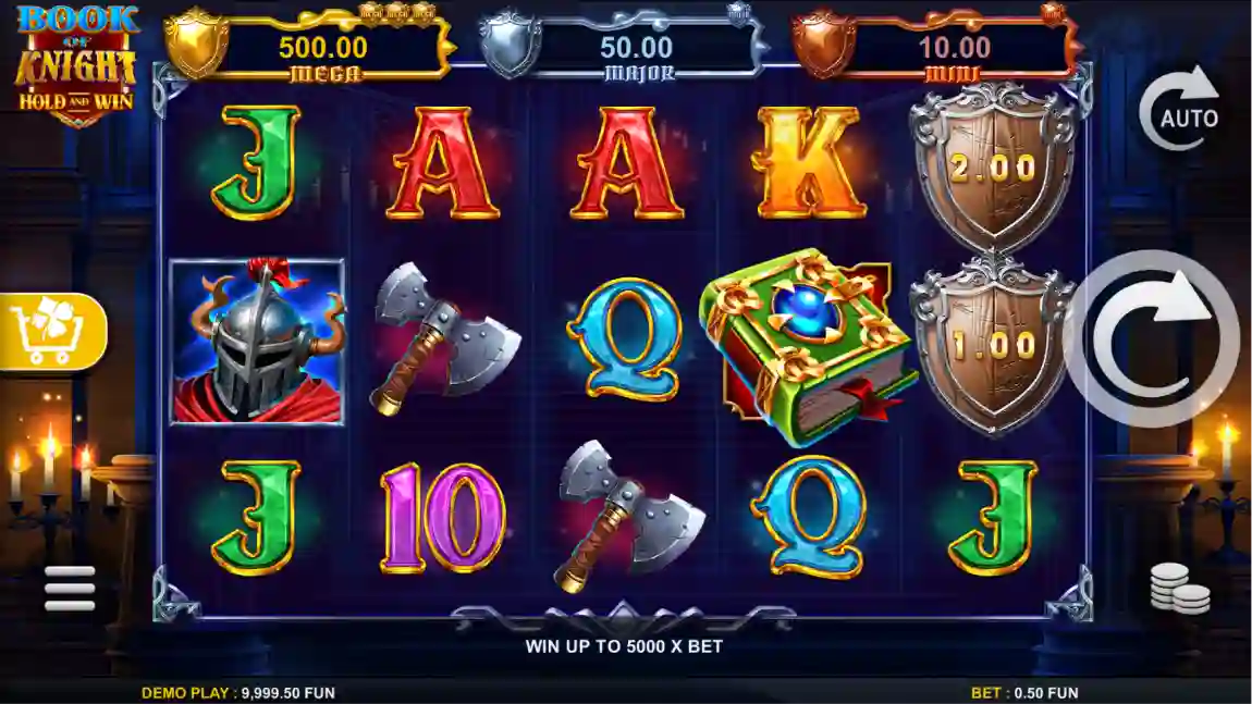 Book of Knights slot gameplay with book scatter and free spins bonus