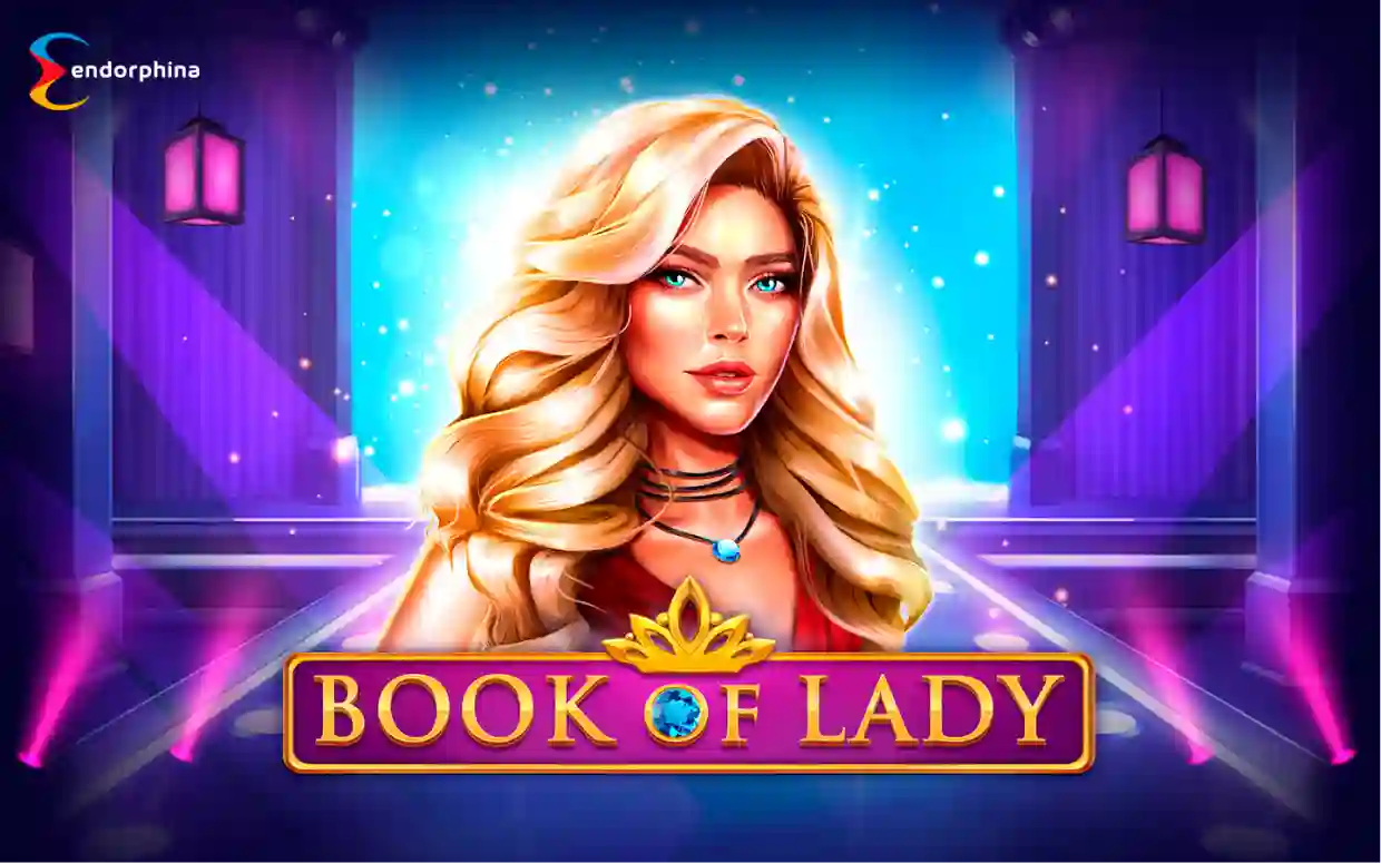 Book of Lady slot logo with Egyptian queen and golden book symbol
