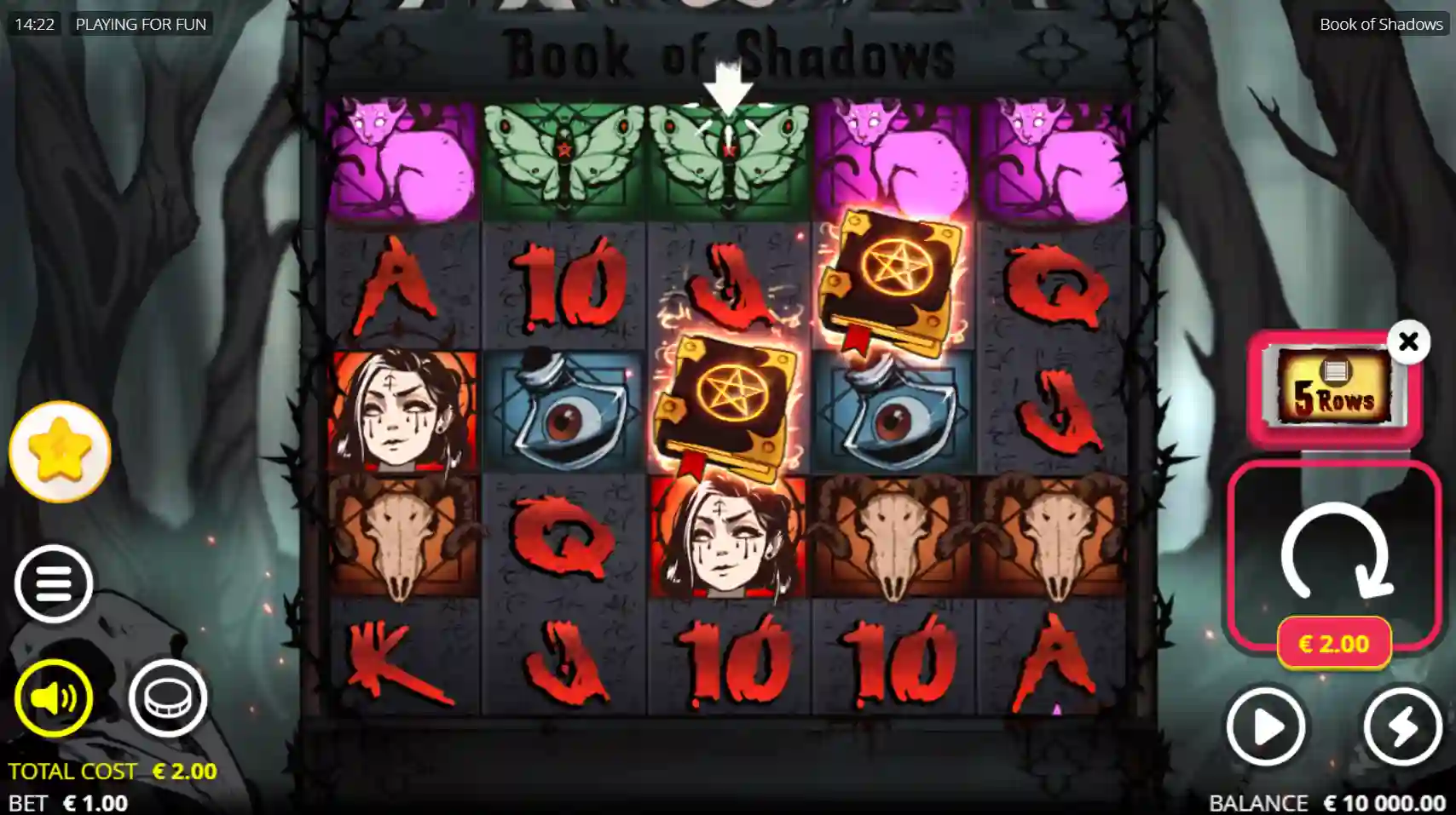 Book of Shadows pokies for Aussie players with expanding symbols feature