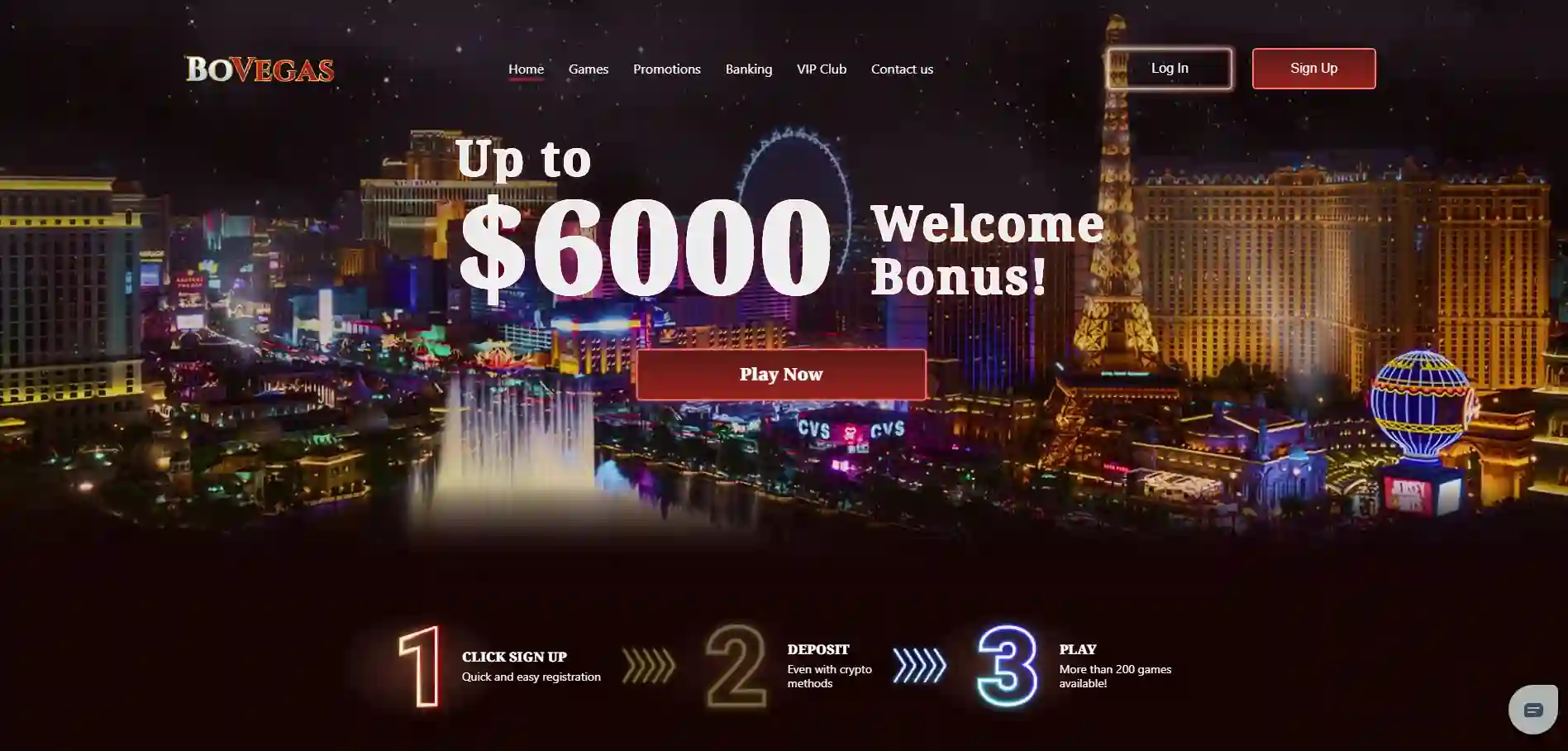 BoVegas Casino logo with Vegas style branding and colorful gaming design