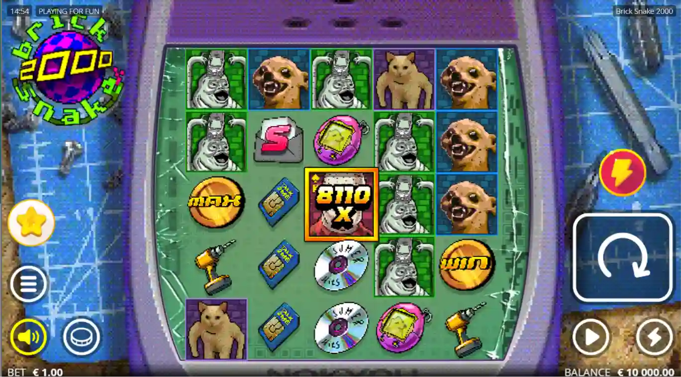 Brick Snake 2000 pokies for Aussie players with classic arcade symbols and reels