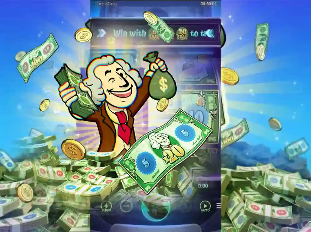 Cash Mania slot logo with bright money theme and jackpot style design