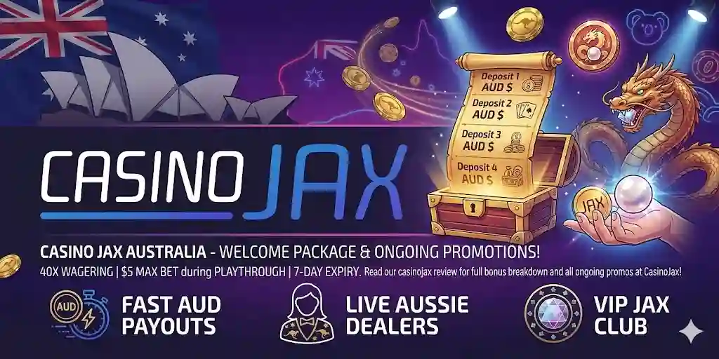Casino Jax welcome bonus with deposit match and free spins offer
