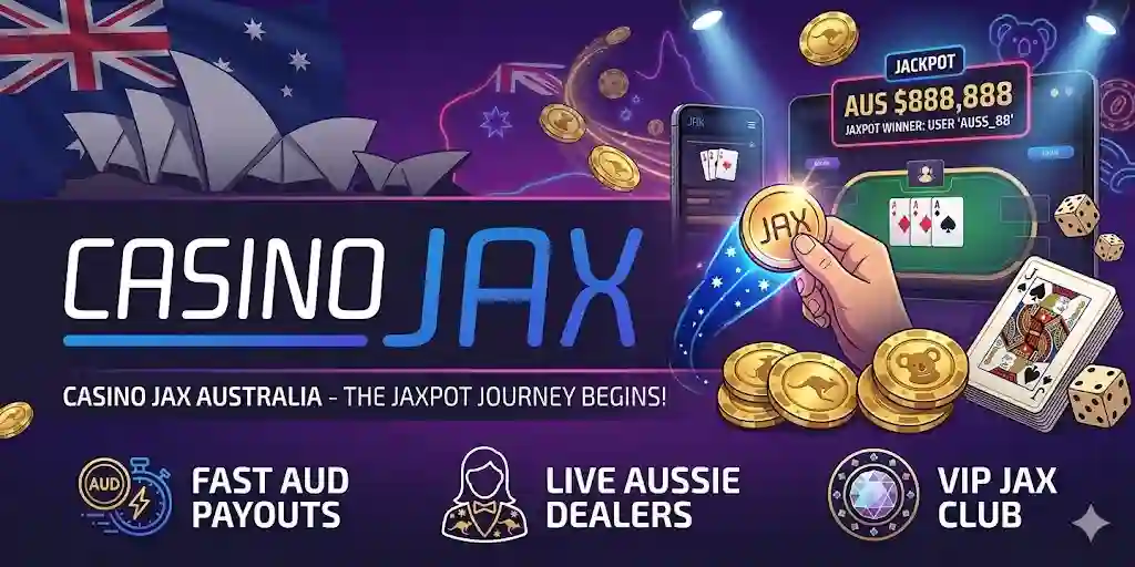 Casino Jax logo with modern branding and online gaming identity
