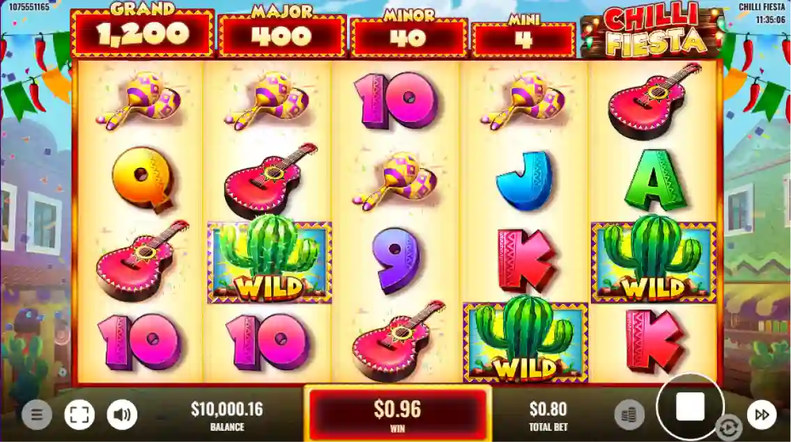 Chilli Fiesta pokies for Aussie players with chilli symbols and festive reels