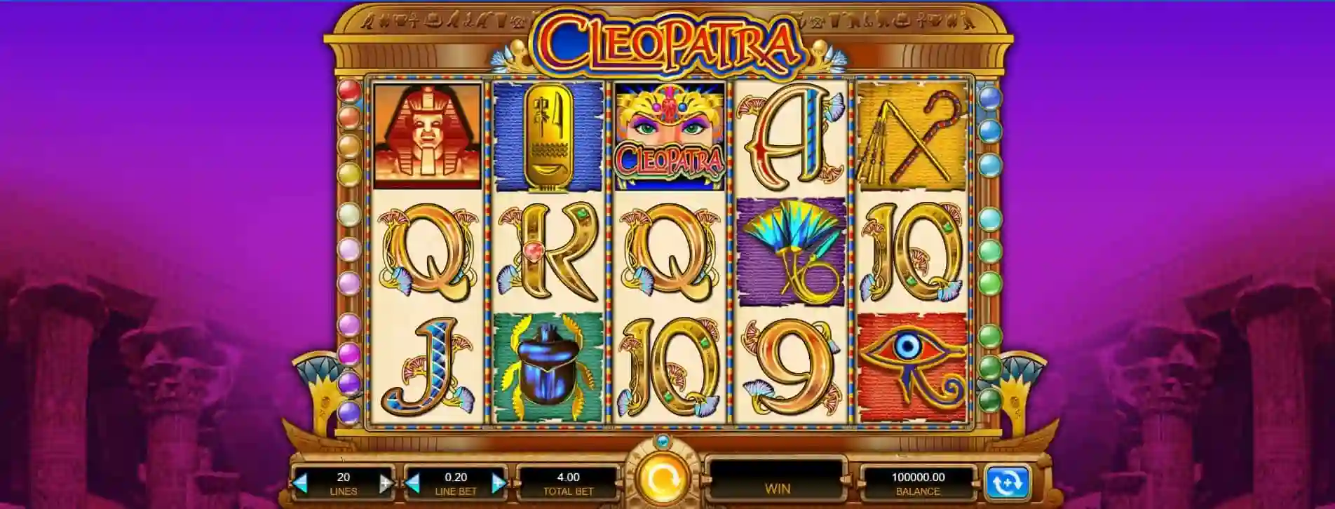 Cleopatra pokies for Aussie players with pharaoh symbols and reels