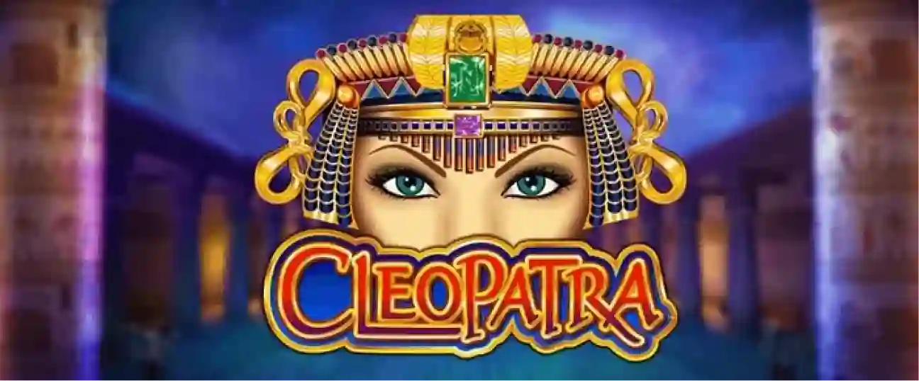 Cleopatra slot logo with Egyptian queen and ancient Egypt theme
