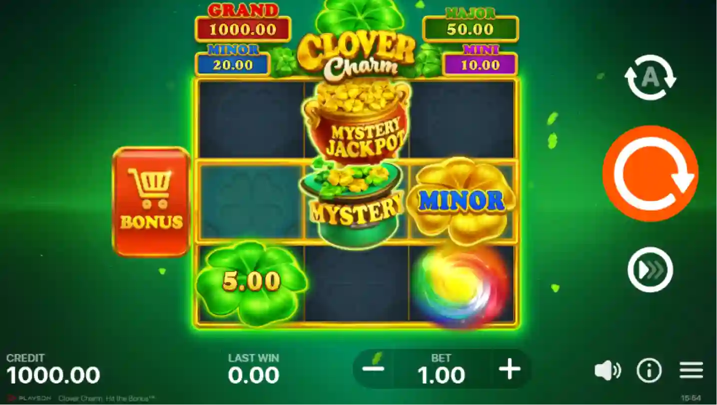 Clover Charm slot gameplay with wilds and bonus features
