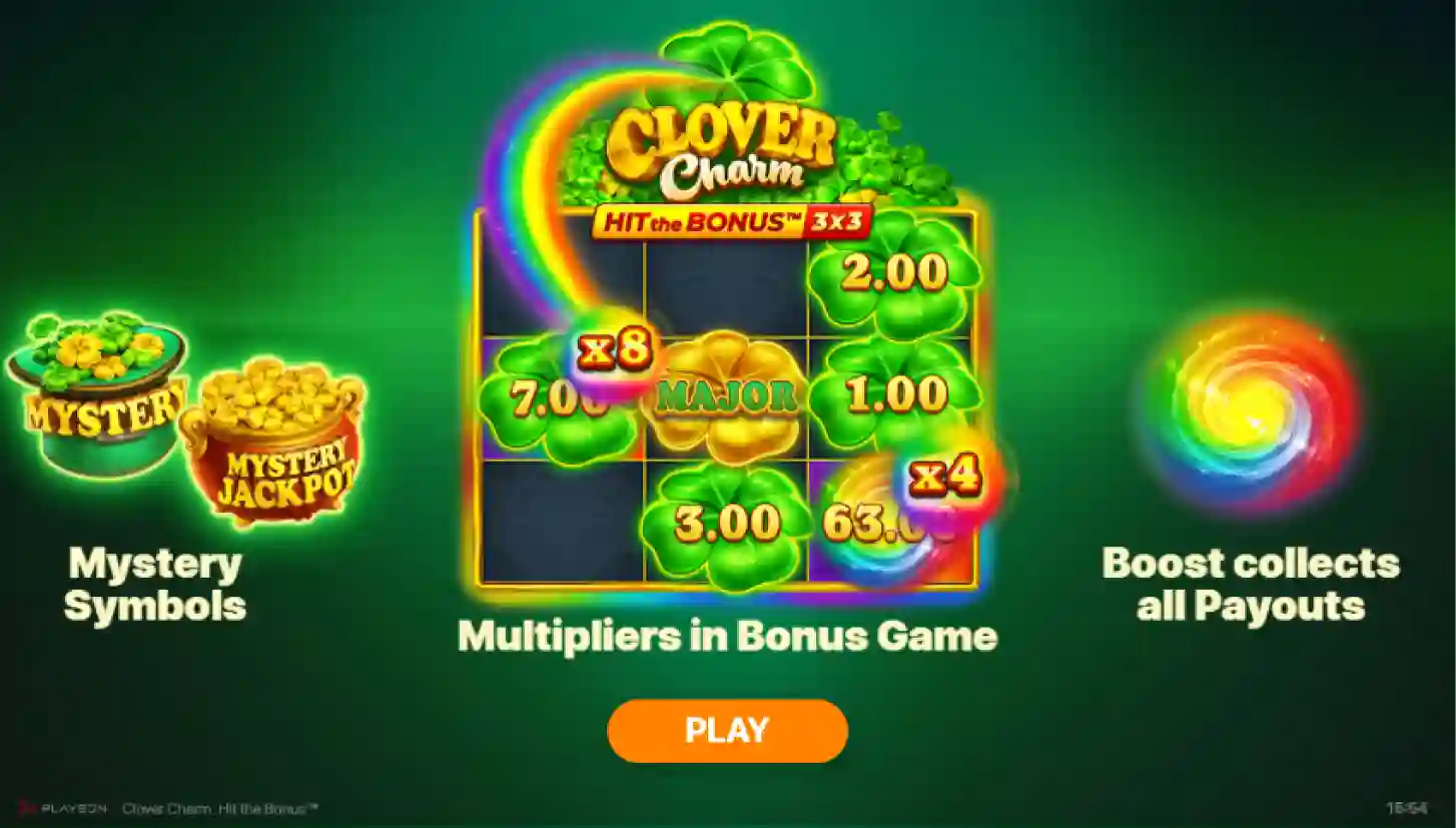 Clover Charm pokies for Aussie players with clover symbols and reels
