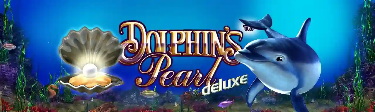 Dolphins Pearl Deluxe slot logo with underwater theme and dolphin symbol