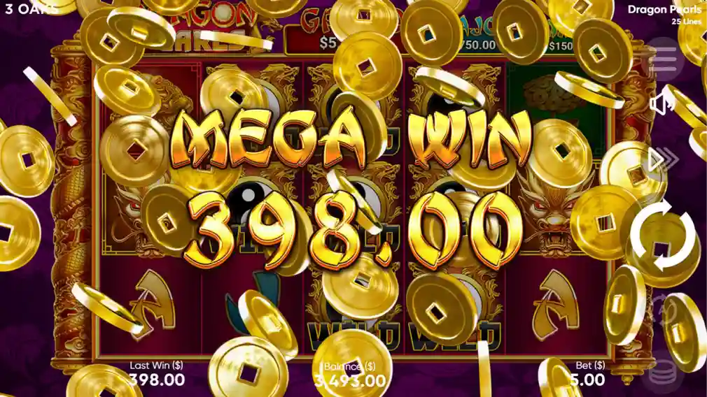 Dragon Pearls free spins style gameplay with respins and multipliers