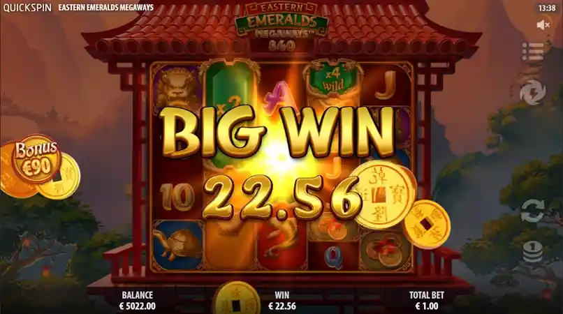 Eastern Emeralds Megaways online slot with Megaways mechanics and symbols