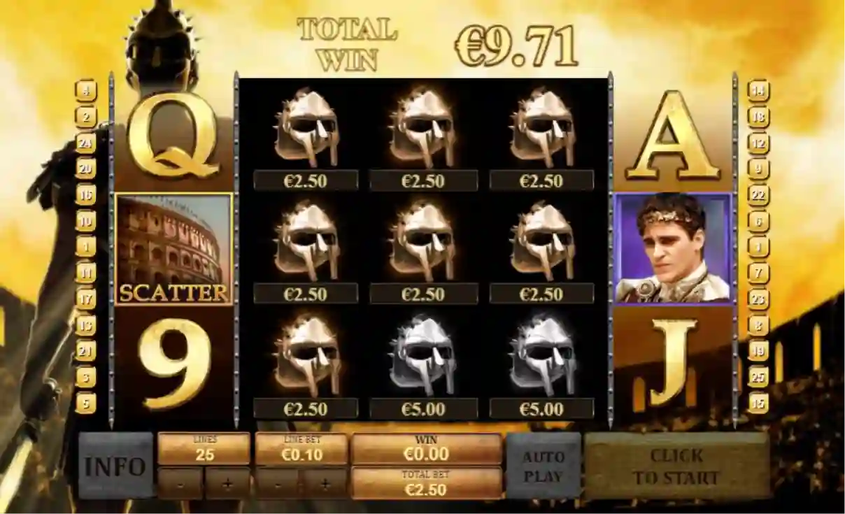 Gladiator pokies for Aussie players with ancient Rome symbols and reels