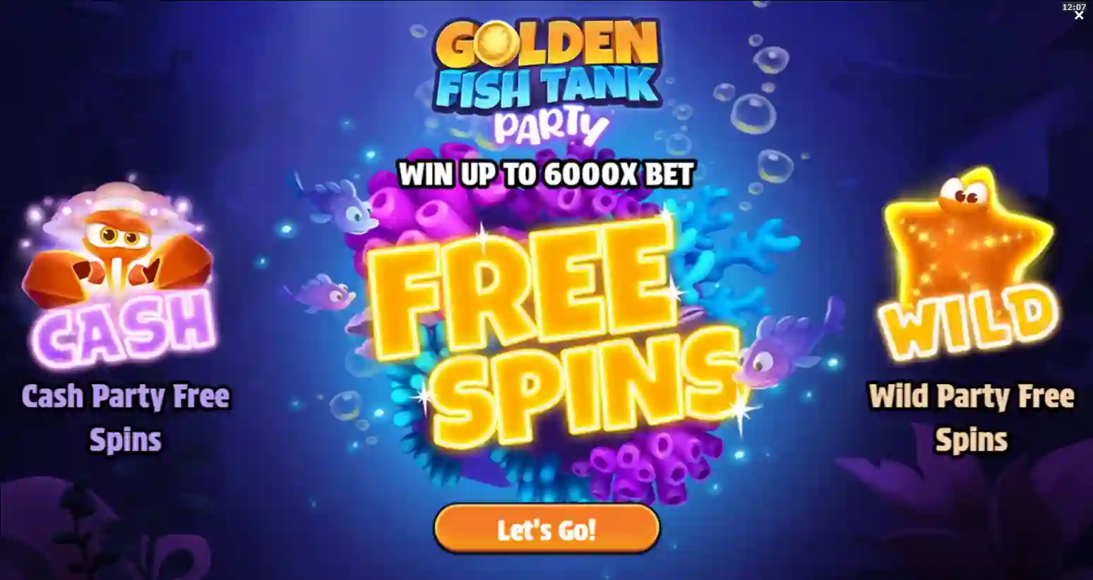 Golden Fish slot gameplay with fish symbols and classic reels