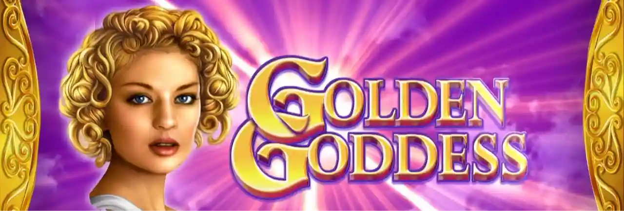 Golden Goddess slot logo with ancient Egypt theme and goddess symbol