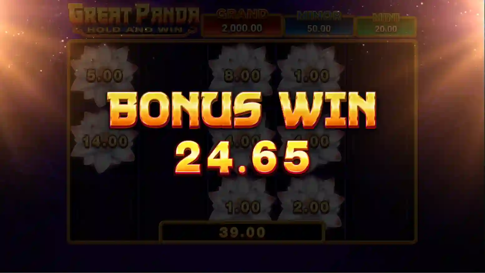 Great Panda slot bonus feature with wilds and free spins