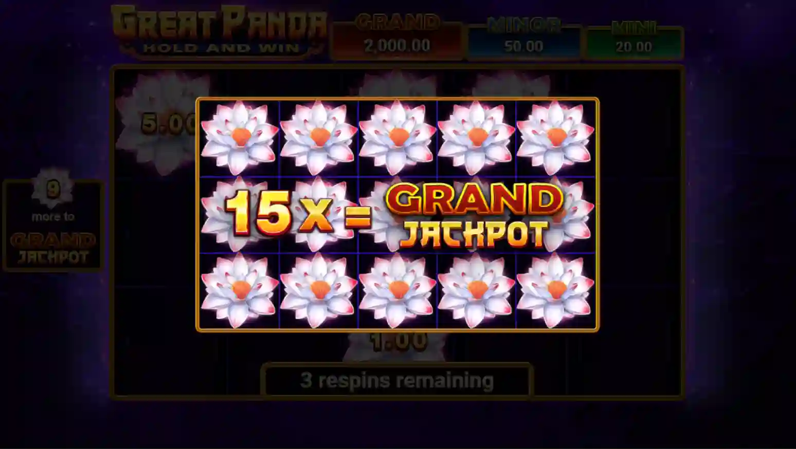 Great Panda free spins feature with multipliers and bonus rounds