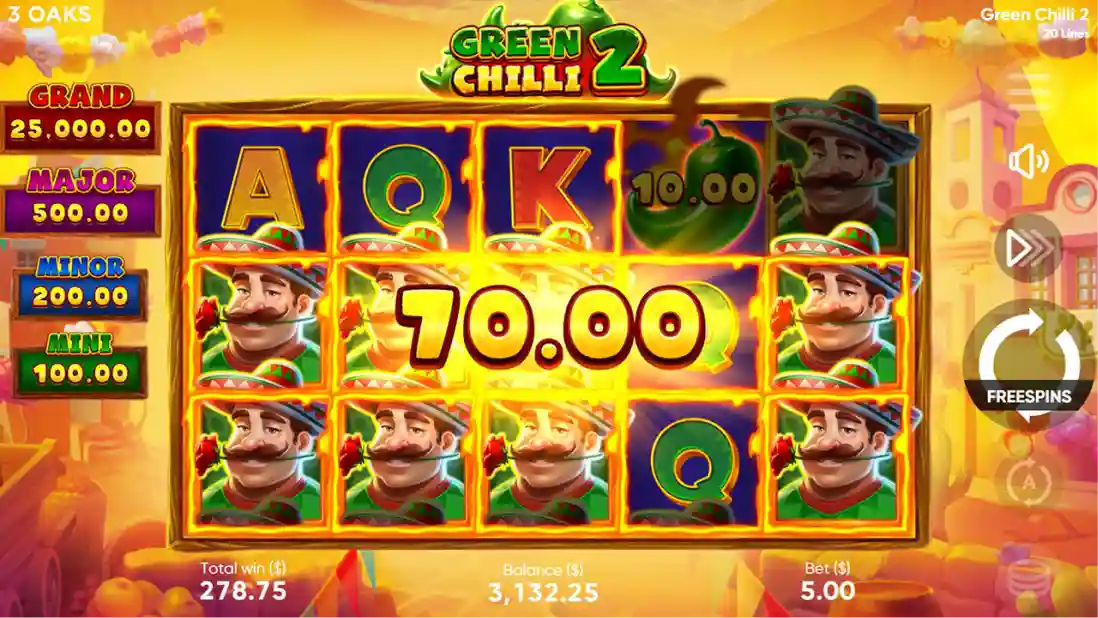 Green Chilli 2 slot gameplay with wilds free spins and bonus features
