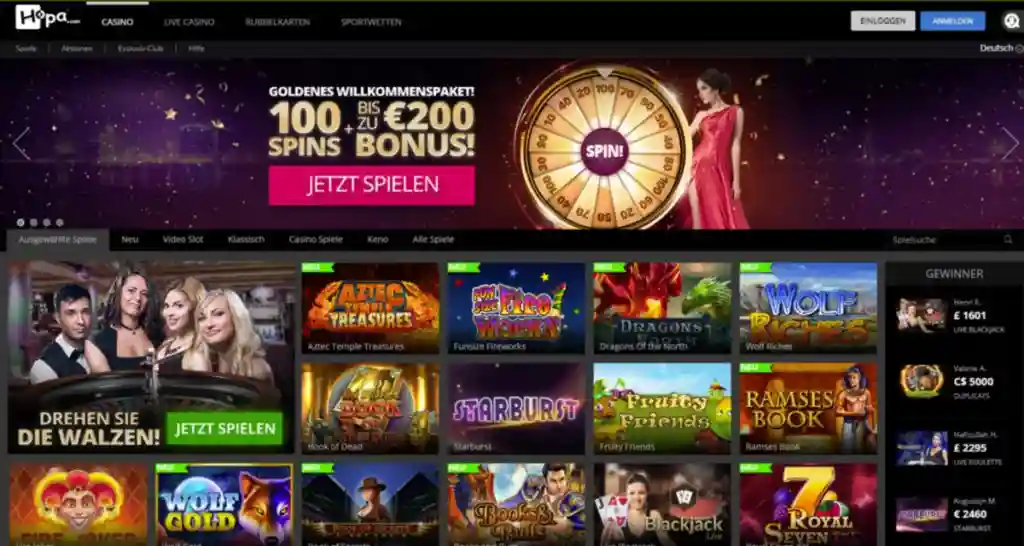 Hopa Casino logo with modern branding and online casino design