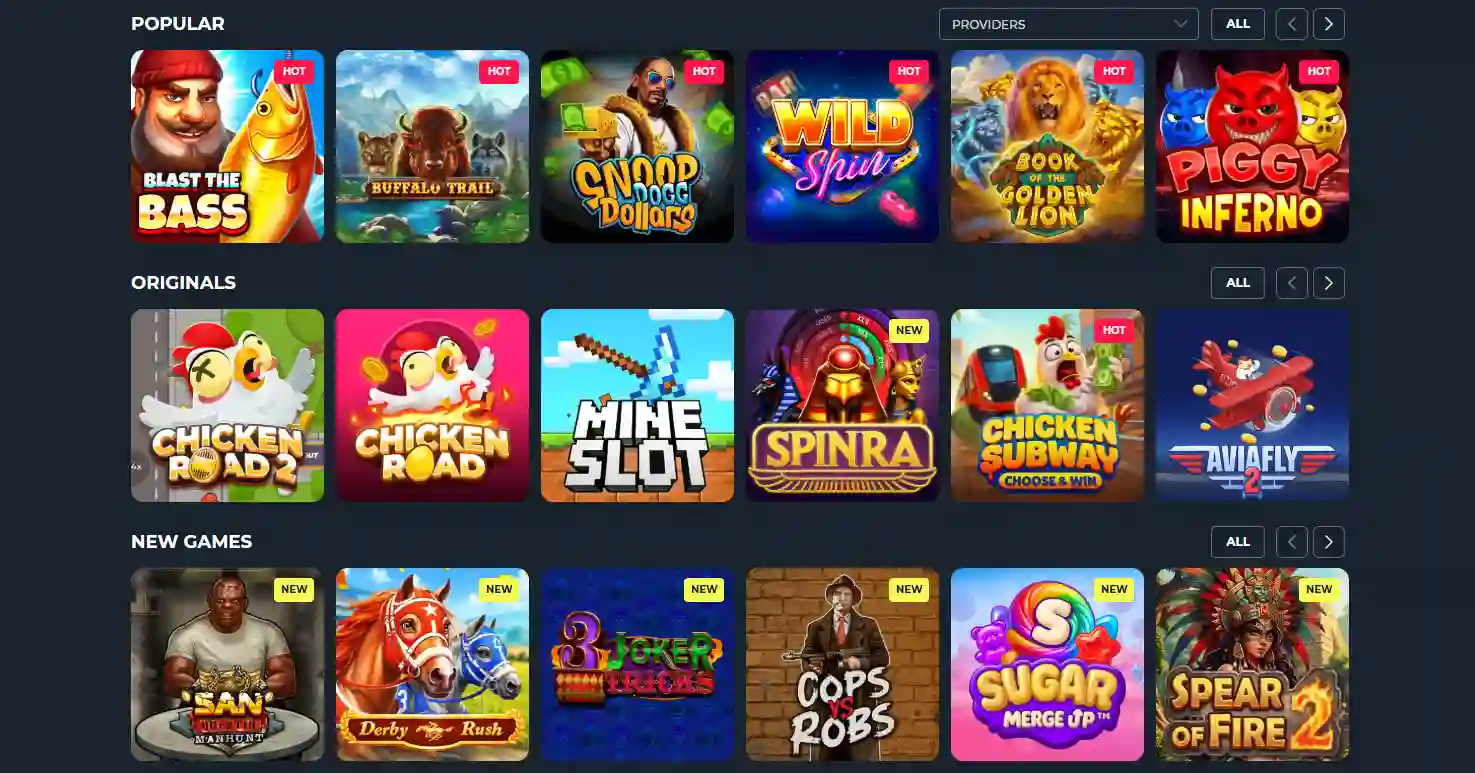 Loki Casino games lobby with slots live casino and table games