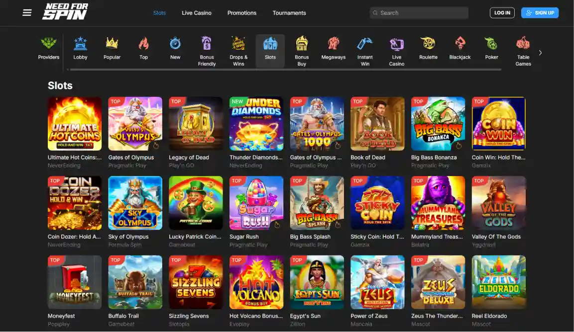 NeedForSpin Casino pokies Australia with thousands of slots and providers
