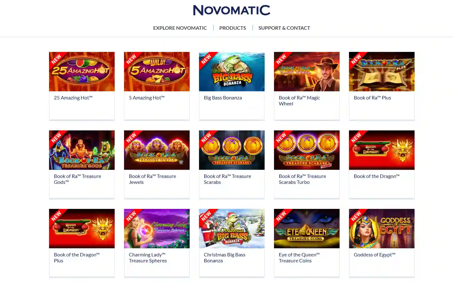 Novomatic slots provider logo with global casino software branding