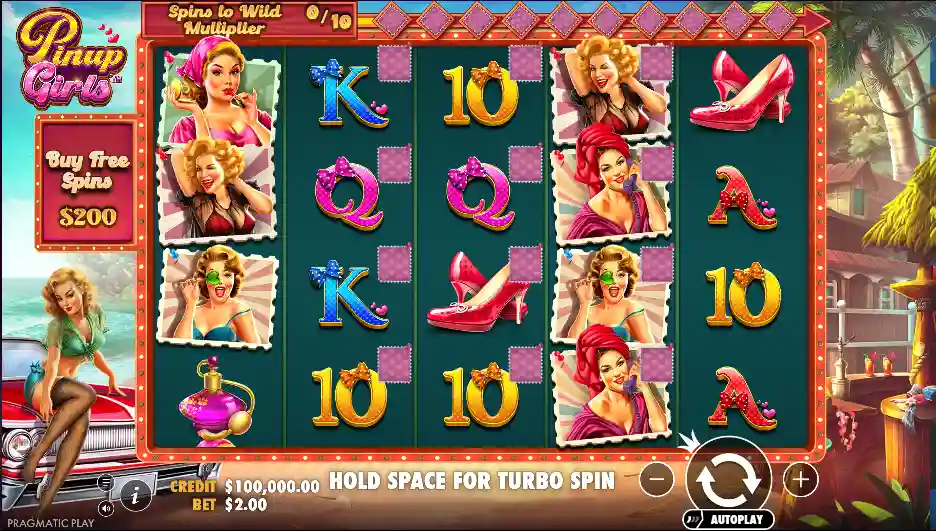 Pinup Girls pokies for Aussie players with classic pinup symbols and reels