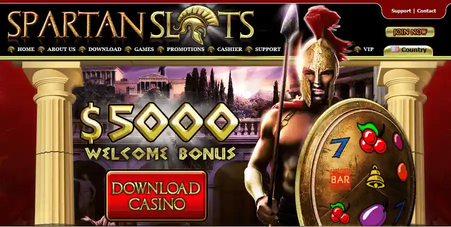 Spartan Slots Casino logo with warrior theme and bold branding design
