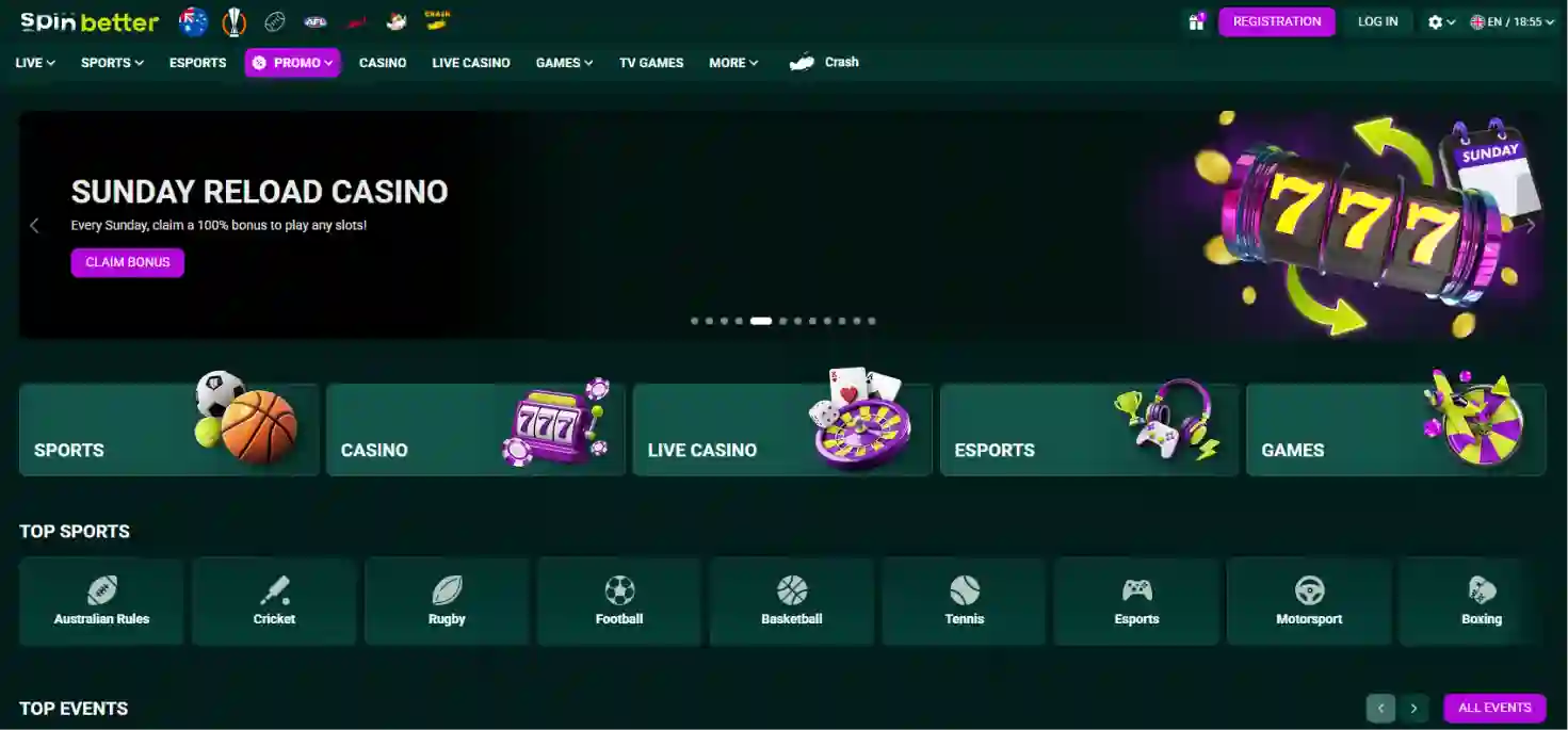 SpinBetter Casino logo with modern sportsbook and casino branding