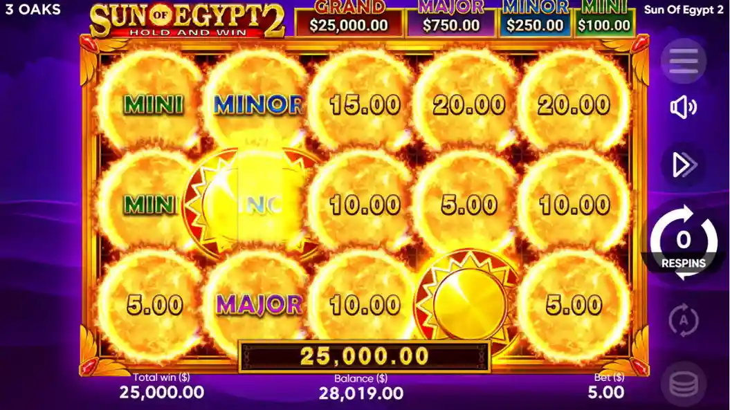 Sun of Egypt 2 free spins style gameplay with respins and jackpots