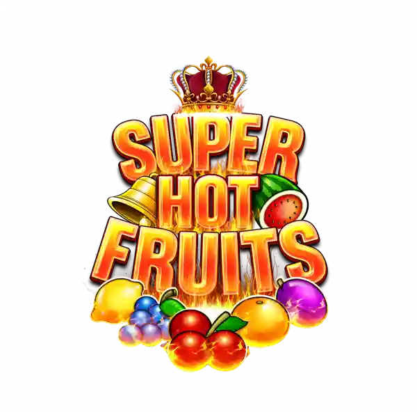 Super Hot Fruits slot logo with classic fruit machine and fiery design
