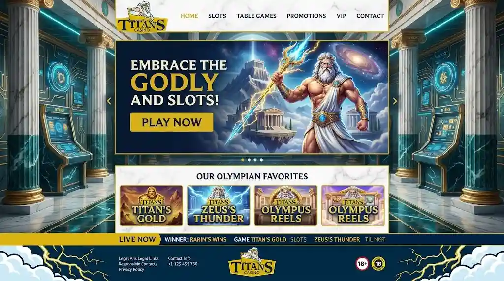Titan Casino logo with premium online casino branding and modern design