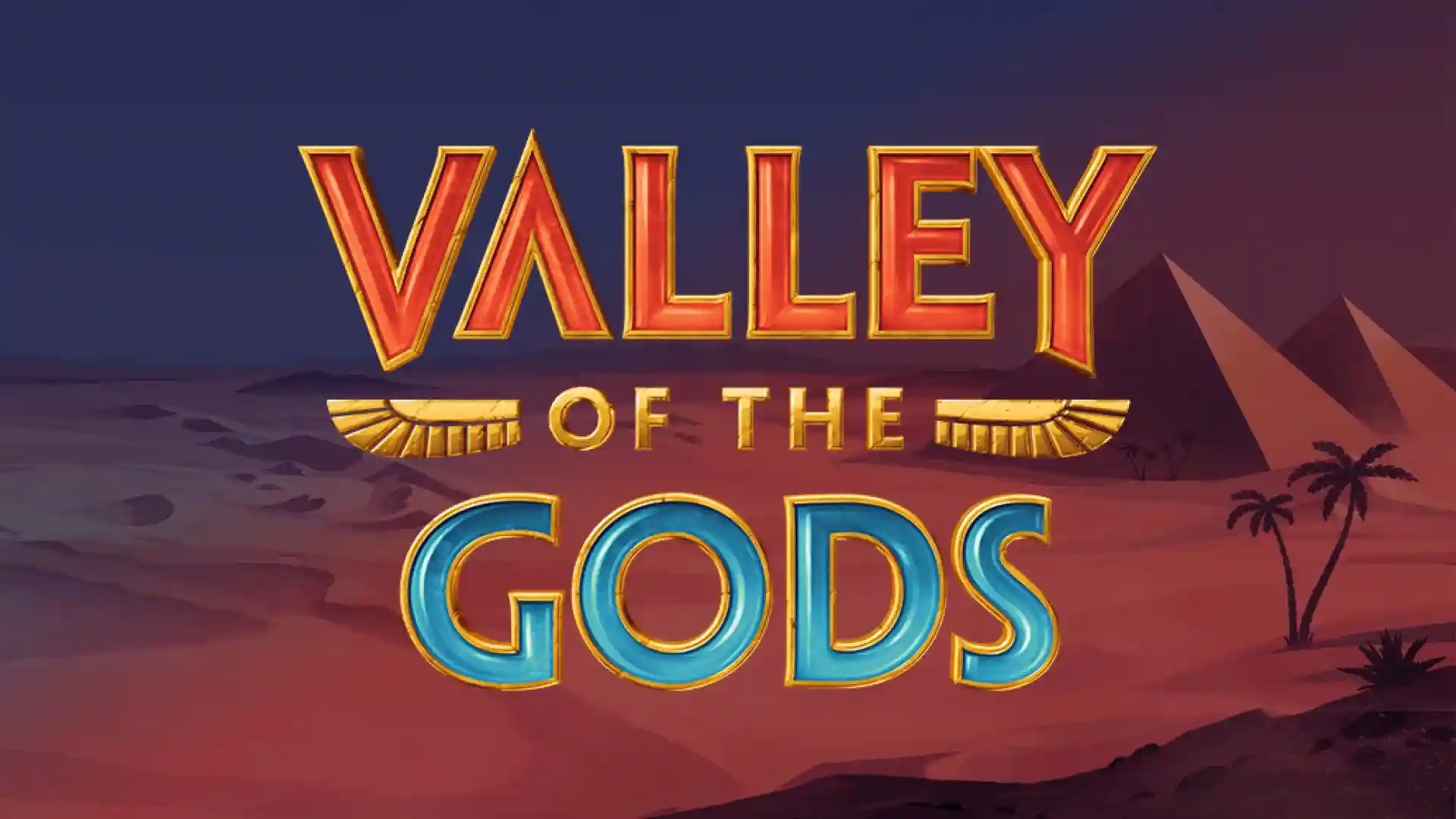 Valley of the Gods slot logo with ancient Egypt theme and god symbols