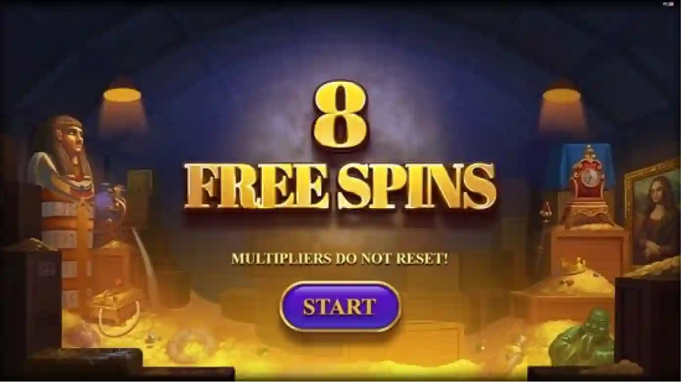 Vault of Fortune slot logo with treasure vault theme and golden artefacts design